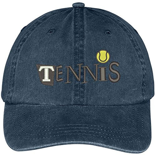 Trendy Apparel Shop Tennis Letters Embroidered Washed Soft Cotton Adjustable Baseball Cap