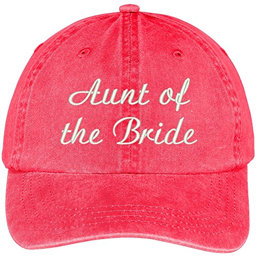 Trendy Apparel Shop Aunt of The Bride Embroidered Wedding Party Pigment Dyed Cap