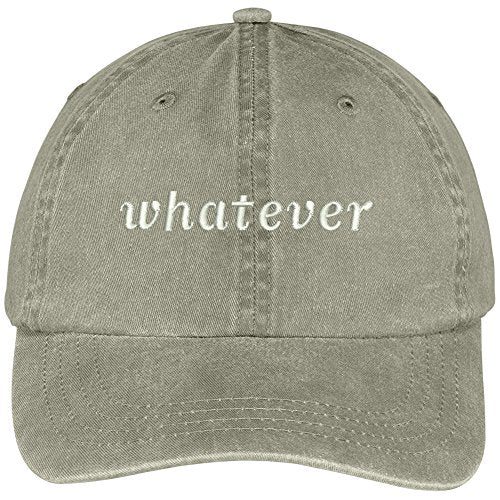 Trendy Apparel Shop Whatever Embroidered Soft Front Washed Cotton Cap