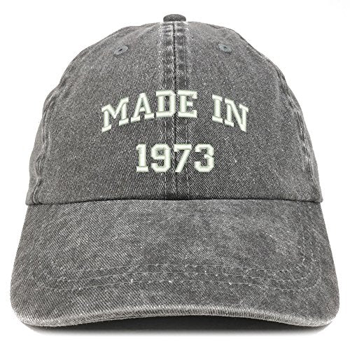 Trendy Apparel Shop Made in 1973 Text Embroidered 48th Birthday Washed Cap