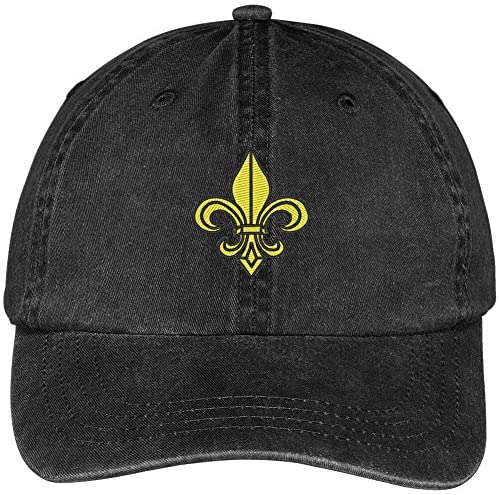 Trendy Apparel Shop Fleur De Lis Embroidered Pigment Dyed Washed Cotton Baseball Cap