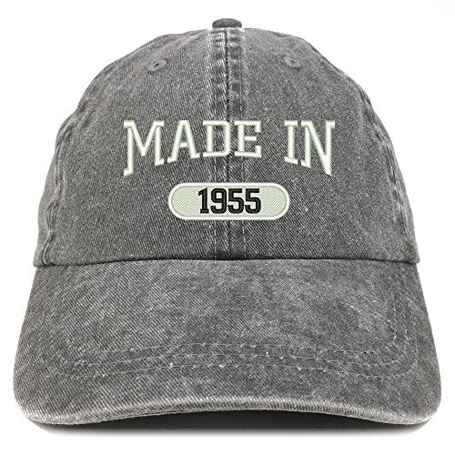 Trendy Apparel Shop Made in 1955 Embroidered 66th Birthday Washed Baseball Cap