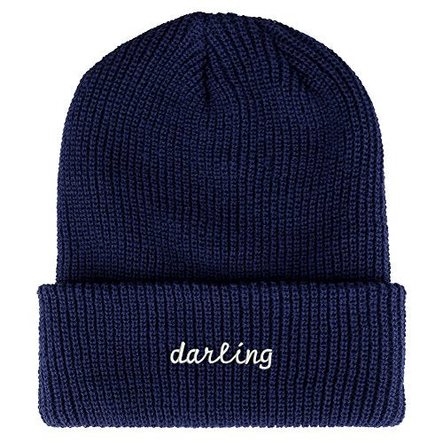 Trendy Apparel Shop Darling Embroidered Ribbed Cuffed Knit Beanie