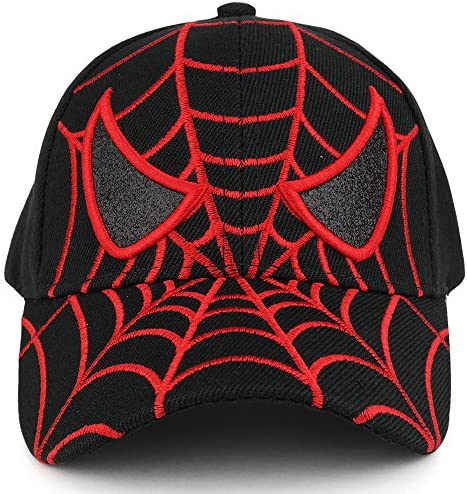 Trendy Apparel Shop Youth Spider Web and Eyes Embroidered Structured Baseball Cap
