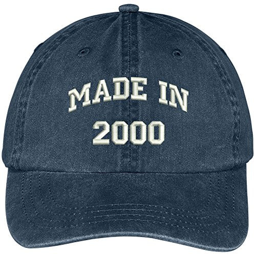 Trendy Apparel Shop Made in 2000-19th Birthday Embroidered Pigment Dyed Cotton Baseball Cap