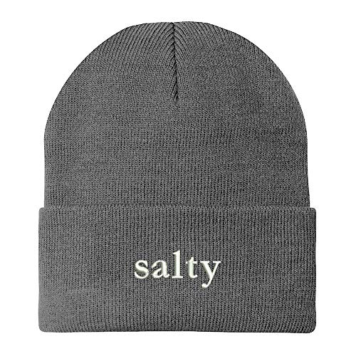 Trendy Apparel Shop Salty Embroidered Winter Long Cuff Beanie