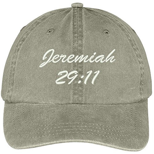 Trendy Apparel Shop Bible Verse Jeremiah 29:11 Embroidered Pigment Dyed Cotton Baseball Cap
