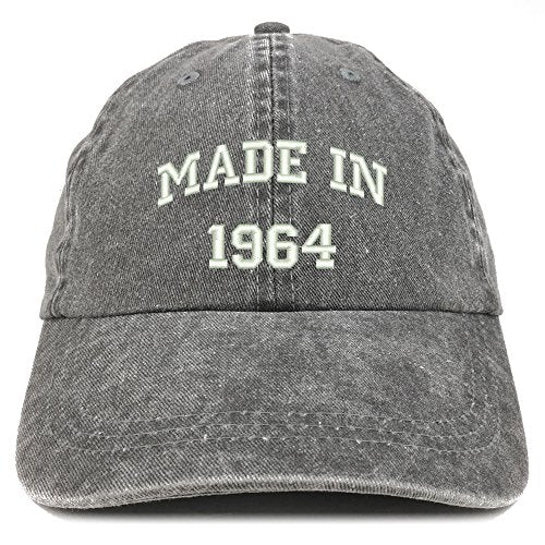 Trendy Apparel Shop Made in 1964 Text Embroidered 57th Birthday Washed Cap