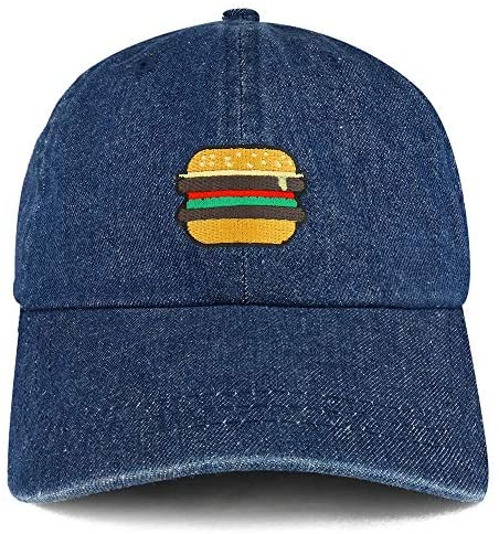 Trendy Apparel Shop Burger Patch Unstructured Denim Baseball Cap