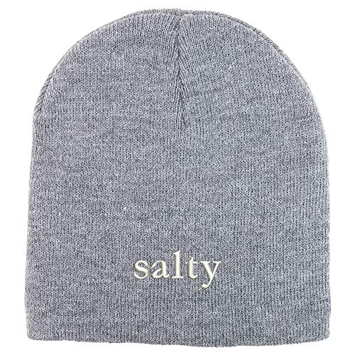 Trendy Apparel Shop Salty Embroidered Acrylic Winter Knit Skull Short Beanie
