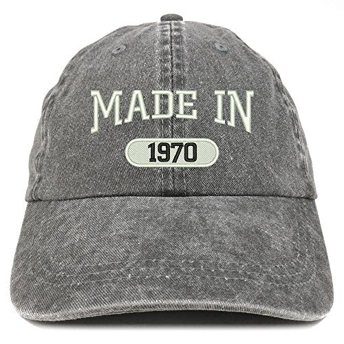 Trendy Apparel Shop Made in 1970 Embroidered 51st Birthday Washed Baseball Cap
