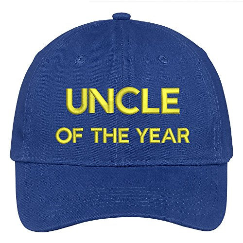 Trendy Apparel Shop Uncle of The Year Embroidered Adjustable Cotton Twill Baseball Cap