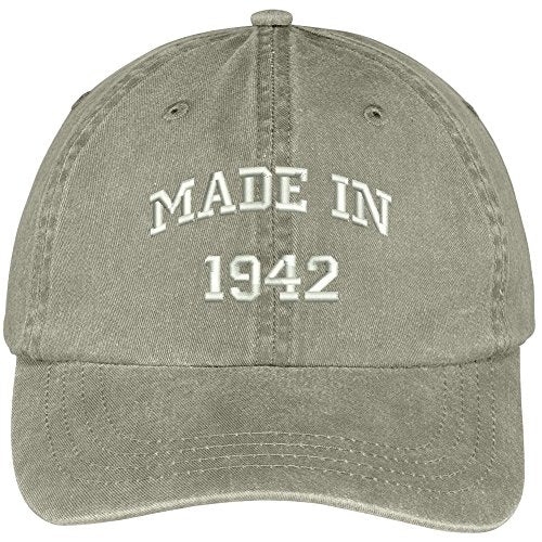 Trendy Apparel Shop Made in 1942-77th Birthday Embroidered Washed Cotton Baseball Cap