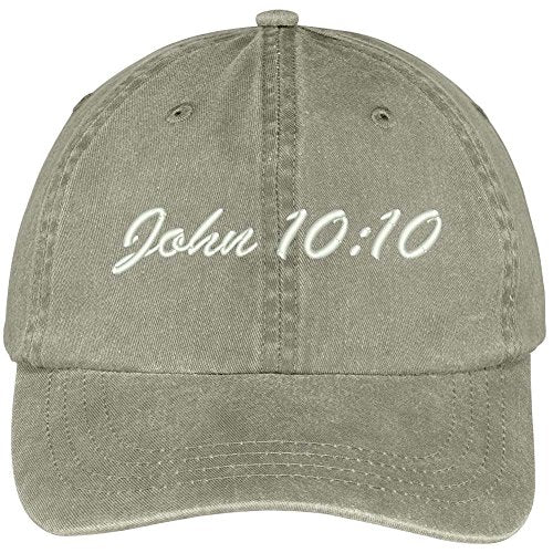 Trendy Apparel Shop Bible Verse John 10:10 Embroidered Pigment Dyed Cotton Baseball Cap