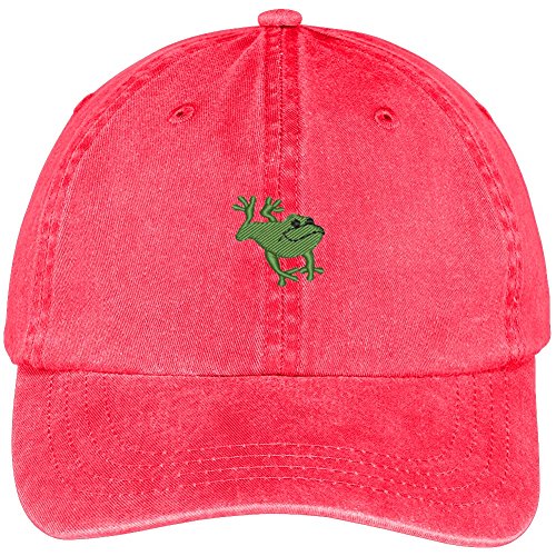 Trendy Apparel Shop Frog Embroidered Pigment Dyed Washed Cotton Baseball Cap