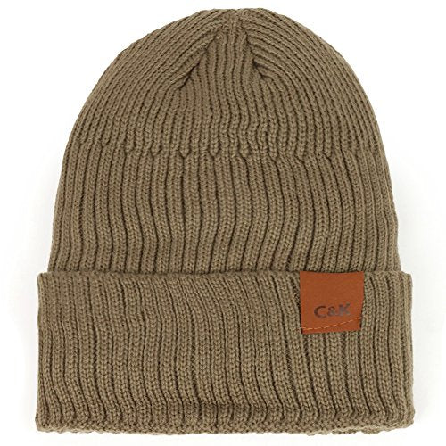 Trendy Apparel Shop Knit Long Cuff Beanie with Fur Insulate Lining
