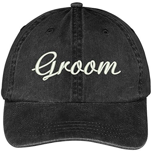 Trendy Apparel Shop Groom Embroidered Wedding Party Pigment Dyed Cotton Cap