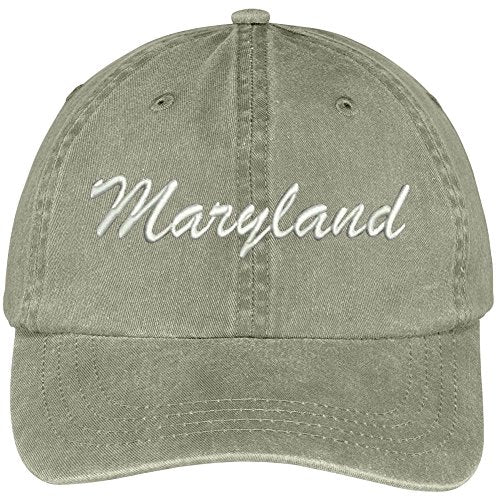 Trendy Apparel Shop Maryland State Embroidered Low Profile Adjustable Cotton Cap