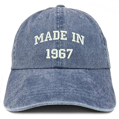 Trendy Apparel Shop Made in 1967 Text Embroidered 54th Birthday Washed Cap