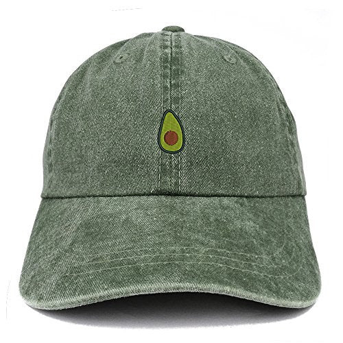Trendy Apparel Shop Avocado Embroidered Washed Cotton Adjustable Cap