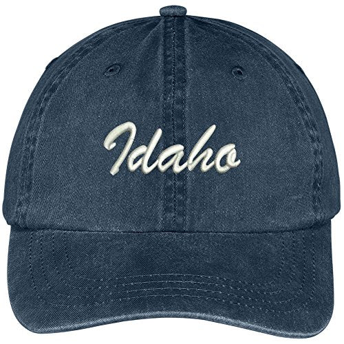 Trendy Apparel Shop Idaho State Embroidered Low Profile Adjustable Cotton Cap