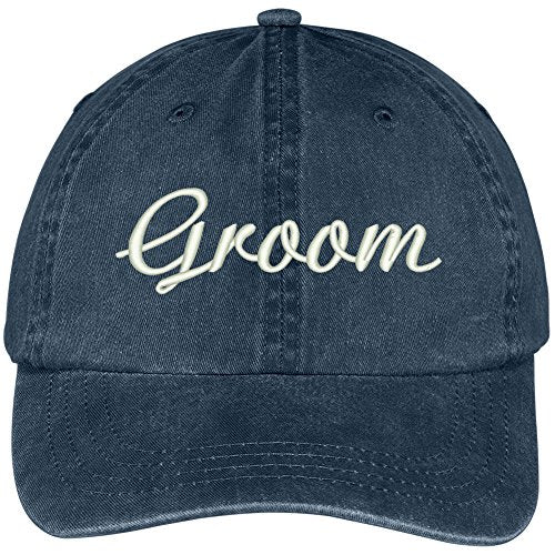 Trendy Apparel Shop Groom Embroidered Wedding Party Pigment Dyed Cotton Cap