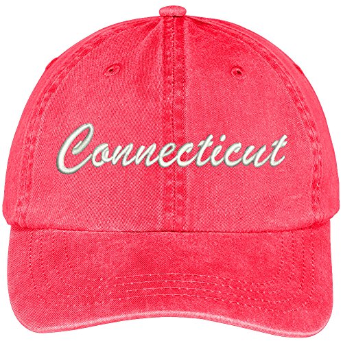 Trendy Apparel Shop Conneticut State Embroidered Low Profile Adjustable Cotton Cap