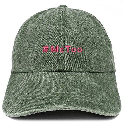 Trendy Apparel Shop Hashtag #MeToo Hot Pink Embroidered Washed Cotton Cap