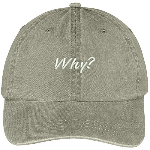 Trendy Apparel Shop Why Embroidered Washed Cotton Adjustable Cap