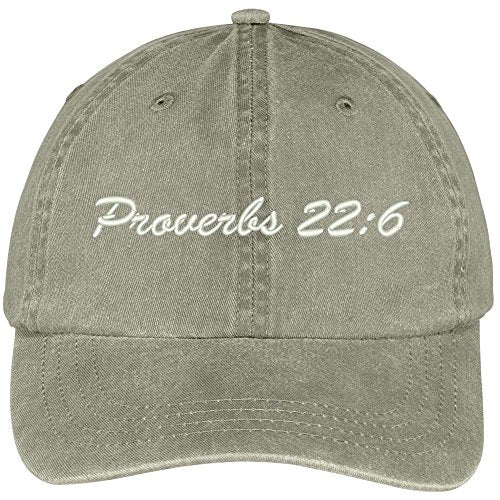 Trendy Apparel Shop Bible Verse Proverbs 22:6 Embroidered Pigment Dyed Cotton Baseball Cap