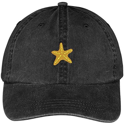 Trendy Apparel Shop Small Starfish Embroidered Cotton Washed Baseball Cap