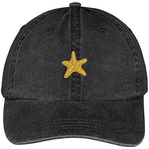 Trendy Apparel Shop Small Starfish Embroidered Cotton Washed Baseball Cap