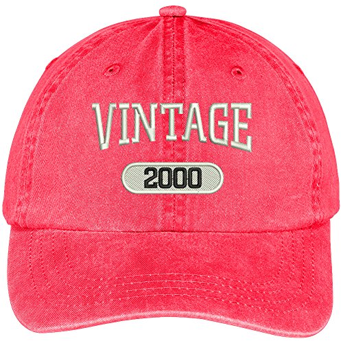 Trendy Apparel Shop Vintage 2003 Embroidered 17th Birthday Soft Crown Washed Cotton Cap