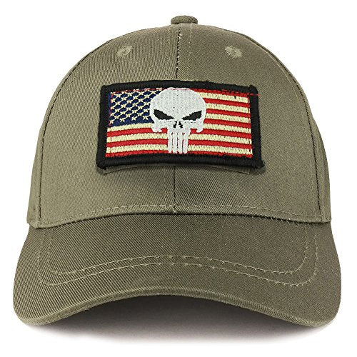 Trendy Apparel Shop Youth Military Punisher American Flag Patch On Tactical Cap