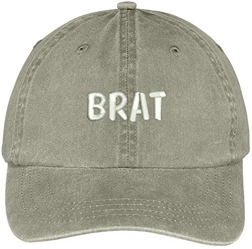 Trendy Apparel Shop Brat Embroidered Washed Cotton Adjustable Cap