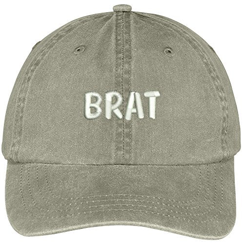 Trendy Apparel Shop Brat Embroidered Washed Cotton Adjustable Cap