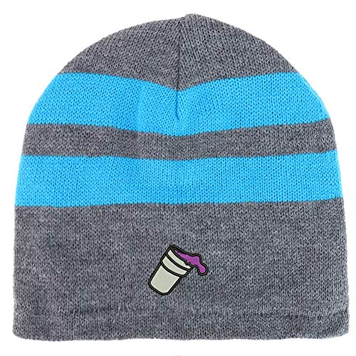 Trendy Apparel Shop Double Cup Morning Coffee Striped Short Beanie