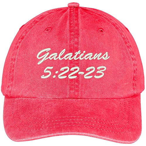 Trendy Apparel Shop Bible Verse Galatians 5:22-23 Embroidered Pigment Dyed Cotton Baseball Cap