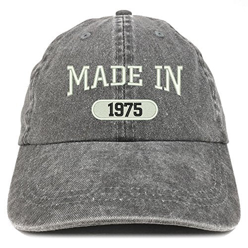 Trendy Apparel Shop Made in 1975 Embroidered 46th Birthday Washed Baseball Cap