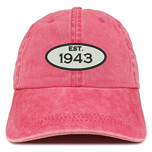 Trendy Apparel Shop Established 1943 Embroidered 78th Birthday Gift Pigment Dyed Washed Cotton Cap