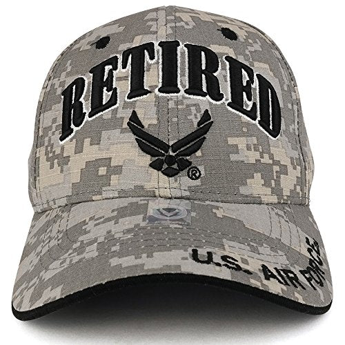 Trendy Apparel Shop US Air Force Retired Embroidered Officially Licensed Military Ripstop Cap