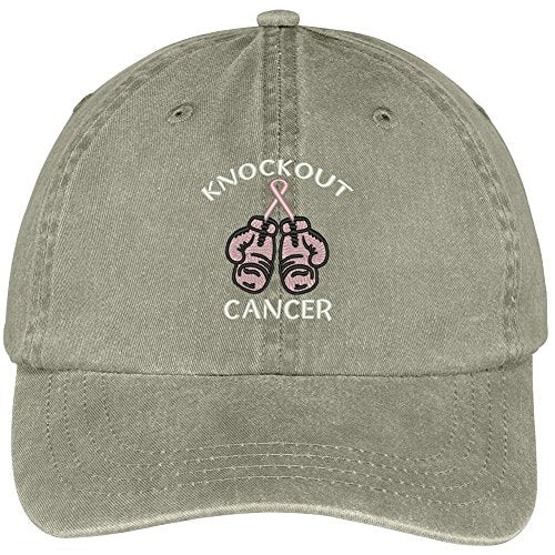 Trendy Apparel Shop Knockout Cancer Embroidered Cotton Washed Baseball Cap