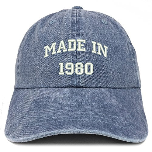 Trendy Apparel Shop Made in 1980 Text Embroidered 41st Birthday Washed Cap