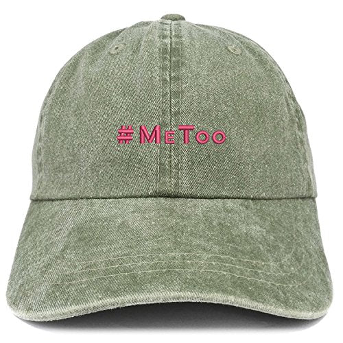 Trendy Apparel Shop Hashtag #MeToo Hot Pink Embroidered Washed Cotton Cap
