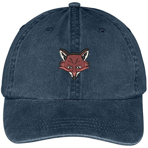 Trendy Apparel Shop Fox Embroidered Washed Soft Cotton Adjustable Baseball Cap