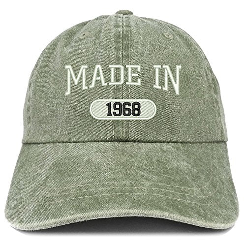 Trendy Apparel Shop Made in 1968 Embroidered 53rd Birthday Washed Baseball Cap