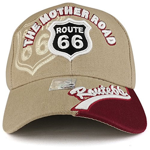Trendy Apparel Shop Route 66 The Mother Road Puff Embroidered Structured Baseball Cap