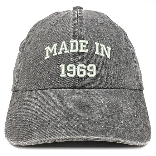 Trendy Apparel Shop Made in 1968 Text Embroidered 52nd Birthday Washed Cap