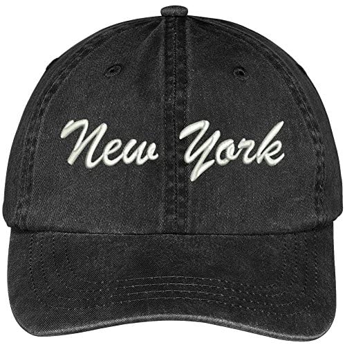 Trendy Apparel Shop New York State Embroidered Low Profile Adjustable Cotton Cap