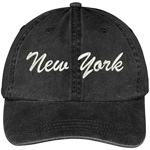 Trendy Apparel Shop New York State Embroidered Low Profile Adjustable Cotton Cap -